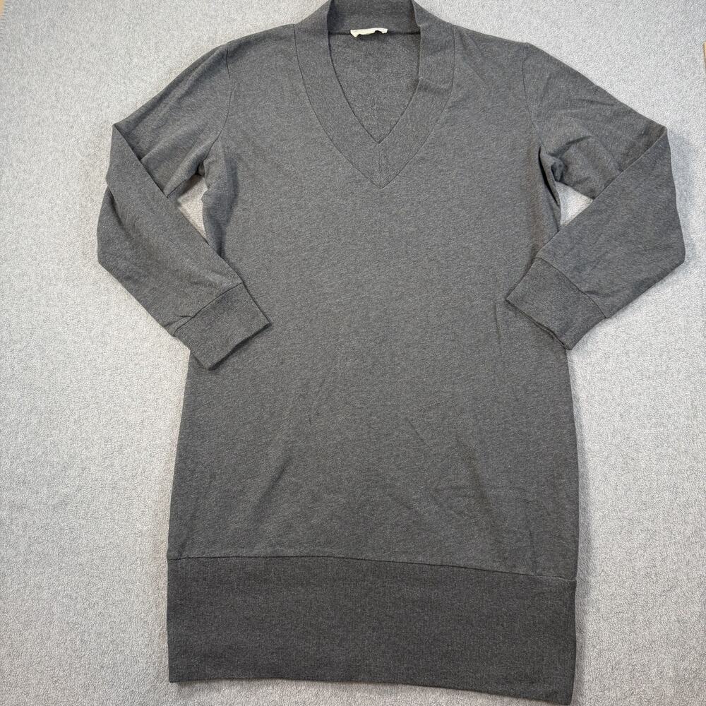 Synergy Organic Clothing Women's Large Gray V-Neck Pullover Dress Cotton Blend